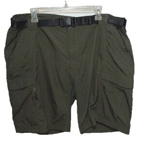 Coleman Shorts Dark Green 8 Pockets Adjustable Belt Outdoor Rugged Wear Sz XXL